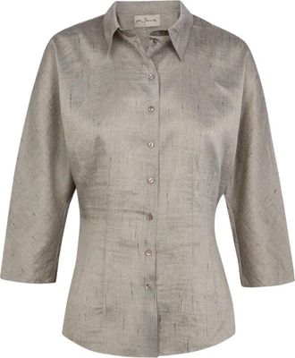 Cortana Tailored Shirt - Dames - Overhemden - Grijs - L - Wol - Overhemden