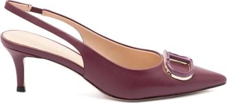 Twin-Set Leren slingback pumps - Paars