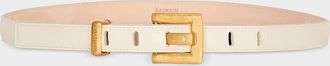 Balmain Anthem Narrow Leather Belt