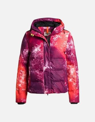 Parajumpers Womens Parajumpers Berry Snow Print Purple Down Jacket - Red - Size: 10/8