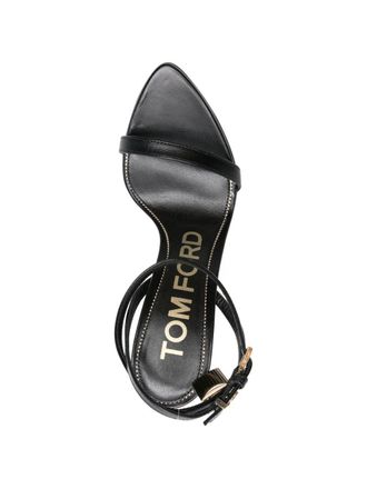 Tom Ford Padlock Ankle Strap Sandal Heel - Black