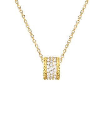 Gabi Rielle 14K Over Silver Cz Dangle Necklace