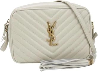 Saint Laurent Pre-owned Cross Body Bags, female, White, Size: ONE SIZE Pre-owned Leather Shoulder Bag