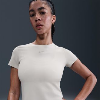 Nike Womens Form Short-Sleeve Top in Brown | HQ8079-104