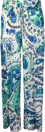 Twin-Set Multicolour Paisley Patterned Wide Leg Trousers