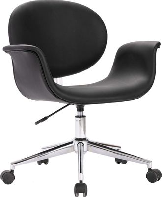 vidaXL Silla De Comedor Giratoria Cuero Sint&eacute;tico Negro Vidaxl