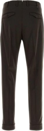 Pantaloni Torino Mens Dark Brown Stretch Wool Blend Pant Moro Pantaloni Trousers