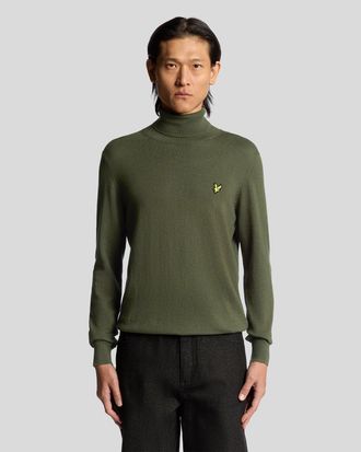 Lyle & Scott Katoenen Merinowollen Coltrui - Groen