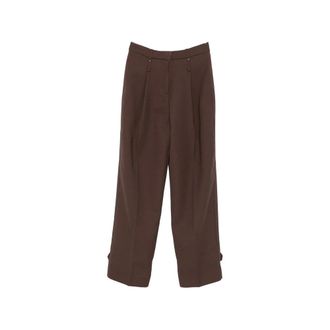 Stine Goya Straight Trousers, female, Brown, Size: XS Elevated Pleat Pants