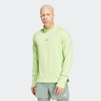 adidas Rollkragenshirt ADIDAS PERFORMANCE ULTIMATE HI VIS REFLECTIVE 1/2-ZIP OBERTEIL, Herren, Gr. XL, gr&uuml;n (pulse lime), Obermaterial: 93% Polyester, 7% Ela