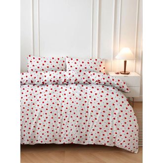 OEM Funda N&oacute;rdica, Funda N&oacute;rdica, Ropa De Cama Set Rojo Blanco