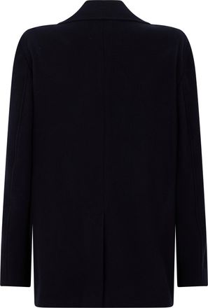 Canali Mens Coat Double-Breasted Wool Blue