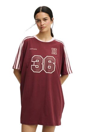 Cotton On Womens 90 S Sporty Tshirt Nightie in Lcn Har Burnt Apple Harvard at Nordstrom, Size X-Small