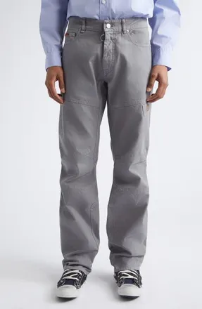 Martine Rose Regular Fit Cotton Straight Leg Utility Jeans in Grey at Nordstrom, Size Medium