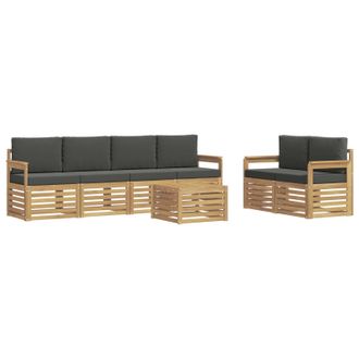 vidaXL Conjunto De Sof&aacute;s De Exterior 7 Pcs Blanco Y Antracita Vidaxl