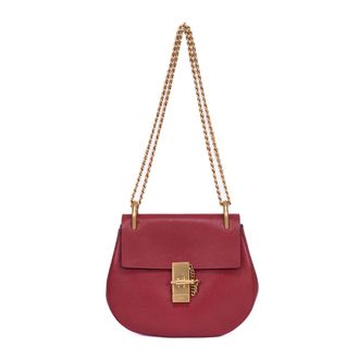 Chlo&eacute; Pre-owned Womens Drew Chain Shoulder Bag - Burgundy - One Size