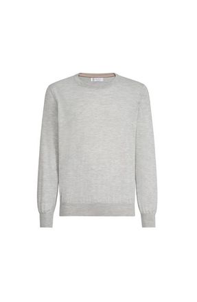 Brunello Cucinelli Cashmere and silk lightweight sweater in Pebble at Nordstrom, Size 60 It