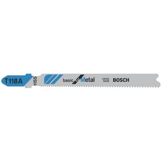 Bosch Hoja De Sierra De Calar T 118 A Basic Para Metal L.92mm Paso De Dientes 1.1-1.5mm Hss 100 Paquete