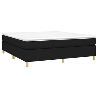 Berkfield Home Durable Box Spring Bed Frame Black 180x200 cm Super King Fabric