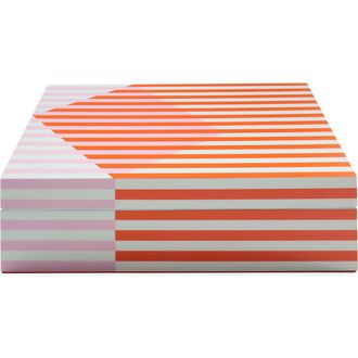 Jonathan Adler Copenhagen Lacquer Box in Orange /Pink /White at Nordstrom, Size Large
