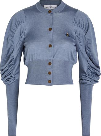 Vivienne Westwood Eli Cropped Wool and Silk-blend Cardigan - Light Blue - S (UK8-10 / S)