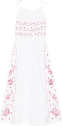 Maison Labiche Shells Mangin Jurk - Dames - Jurken - Wit - Maat: XS Katoen