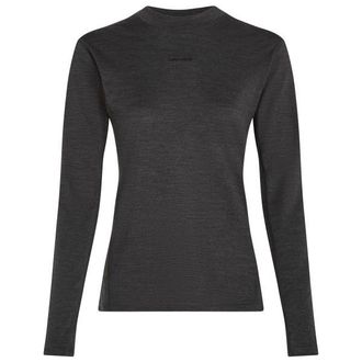 Icebreaker 200 Merinofine Ace L/S Mock Neck Merinounterw&auml;sche f&uuml;r Damen | grau/schwarz