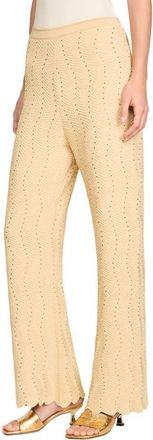 Sandro Rhinestone knit trousers in Gold at Nordstrom, Size 38 Eu