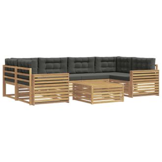 vidaXL Conjunto De Sof&aacute;s De Exterior 7 Uds. Blanco Y Antracita Vidaxl