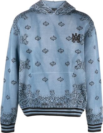 Amiri Bandana basketball hoodie - men - Cotton - M - Blue