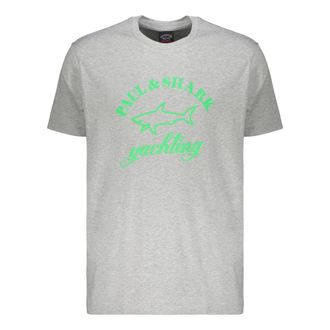 Paul & Shark Paul & Shark, T-Shirts, male, Gray, Size: XL Logo Print T-shirt