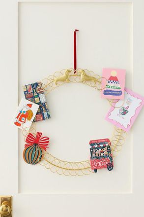 Anthropologie Holiday Card Holder Wreath