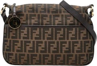 Fendi Pre-owned Cross Body Bags, female, Brown, Size: ONE SIZE Pre-owned Zucca Shoulder Bag
