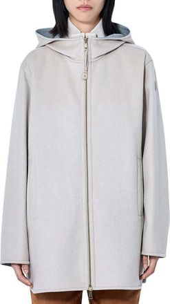 Moncler Grey Solid Hood Jacket
