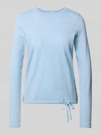 Christian Berg Strickpullover in Ripp-Optik mit Rundhalsausschnitt in Hellblau Melange, Gr&ouml;&szlig;e XXL