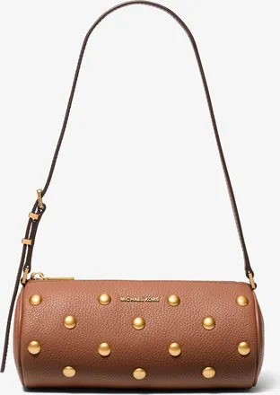Michael Kors Izzy Small Studded Pebbled Leather Barrel Pochette