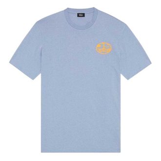 Diesel Unisex Oval Stonewashed Logo T-shirt voor volwassenen (Blauw)