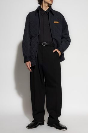 Bottega Veneta Quilted Jacket With Pockets, Mens, Navy Blue