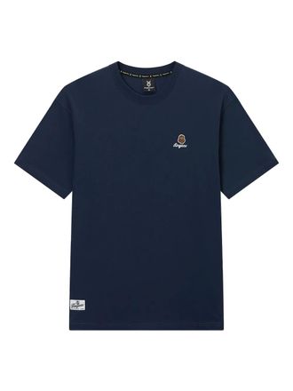 Fingercroxx embroidered-logo t-shirt - men - Cotton - M - Blue