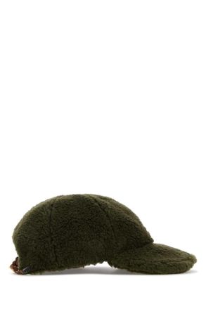 Miu Miu Womens Olive Green Pile Baseball Cap Tundratabacco Pcplwv Cappelli E Fasce Per Capelli Hat