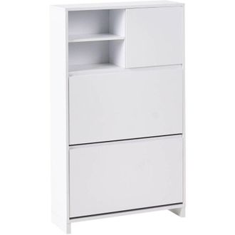 Beliani Armadietto porta scarpe 3 scomparti in truciolato stile scandinavo bianco Cobar