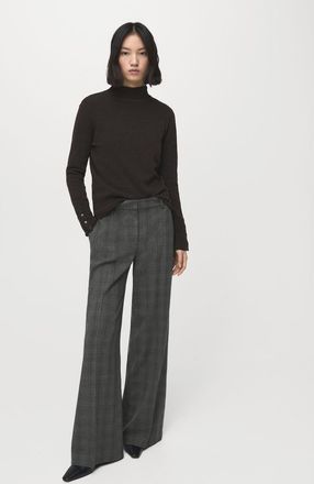 Mango Pantaloni completo wide leg quadri grigio - Donna - 38 - MANGO