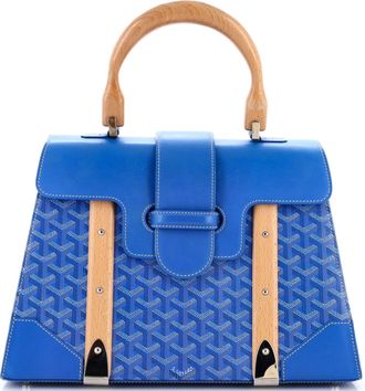 Goyard Saigon Top Handle Bag Coated Canvas with Leather MM