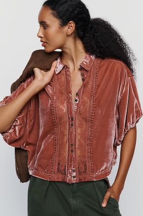 Pilcro Quincy Velvet Lace Blouse