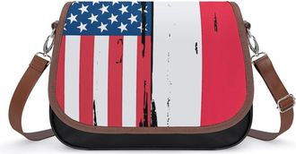 Generic U.S. And Poland Flag Fashion Womens Crossbody Bags Novelty Handbag Shoulder Bag Purse