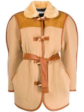 Philosophy di Lorenzo Serafini Montgomery belted coat - women - Cotton/Polyamide/Polyester/Polyester/Polyurethane/Viscose/Viscose/Wool - 40