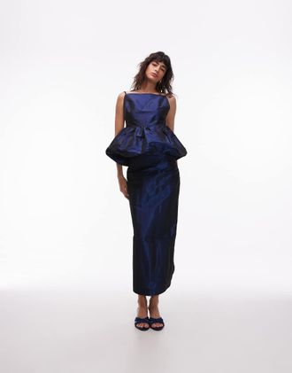 Asos Gonna longuette al polpaccio blu navy