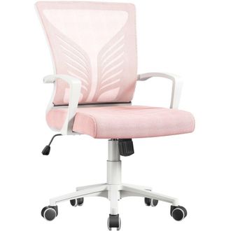 Yaheetech Yaheetech - Juego De 2 Sillas Giratorias De Oficina De Malla De Respaldo Medio Sillas De Trabajo Reclinables Con Reposabrazos Soporte Lumbar Gris Clar