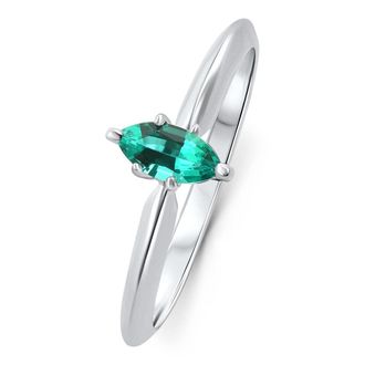 Pompeii3 1/3Ct Emerald Marquise Solitaire Ring 10k Gold Lab Grown