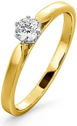 The Diamond Store Certified Low Set Chloe 18K Gold Diamond Engagement Ring 0.25CT-F-G/VS